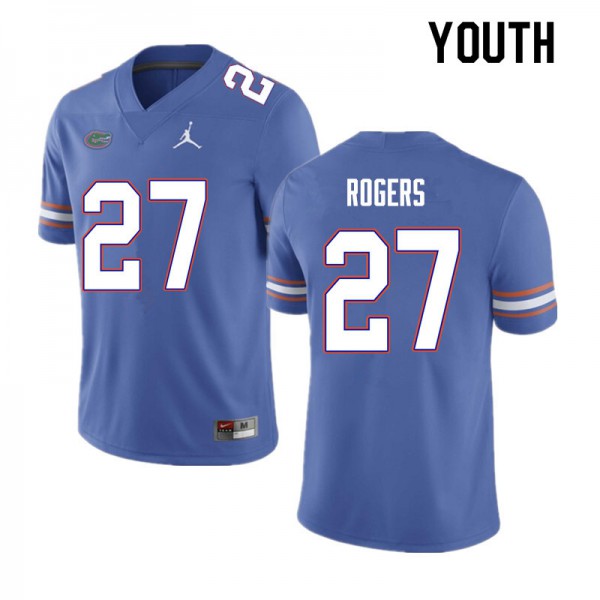 Youth #27 Jahari Rogers Florida Gators College Football Jerseys Blue